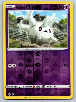 Galarian Corsola 117/264 Common Fusion Strike Pokemon Reverse Holo LP - Image 1