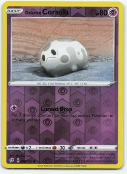 Galarian Corsola 078/192 Common Reverse Holo SWSH02: Rebel Clash NM Pokemon - Image 1