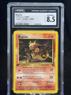 Magmar #39 1st Edition Fossil 1999 Pokemon CGC 8.5 🔥 - Image 1
