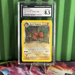 2000 Team Rocket 1st Edition Dark Dugtrio 6/82 Holo Rare Pokemon CGC 8.5 - Image 1