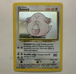 Pokemon TCG Base Set Chansey Holo #003/102 LP Lightly Played - Image 1
