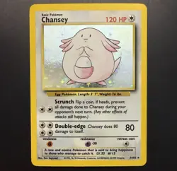 Pokemon TCG Base Set Chansey Holo #003/102 LP Lightly Played - Image 2