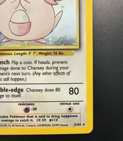 Pokemon TCG Base Set Chansey Holo #003/102 LP Lightly Played - Image 4