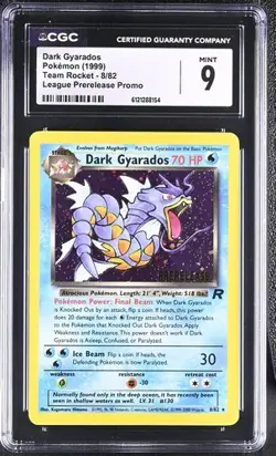 CGC 9 MINT Dark Gyarados 8/82 Holo Prerelease Promo 1999 Pokemon Team Rocket - Image 1