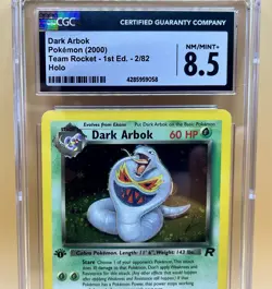 Dark Arbok 2/82 – Team Rocket 1st Edition (Holo) CGC 8.5 – WOTC 2000 Pokemon TCG - Image 2