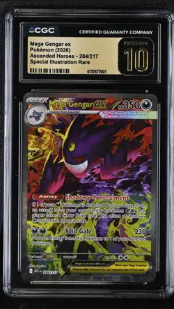 Pokemon Mega Gengar ex CGC 10 Pristine 284/217 SIR Ascended Heroes - Image 1