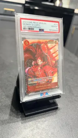 2023 ONE PIECE OP05-AWAKENING OF THE NEW ERA 012 MONKEY D LUFFY 1ST ANNIV PSA 10 - Image 3