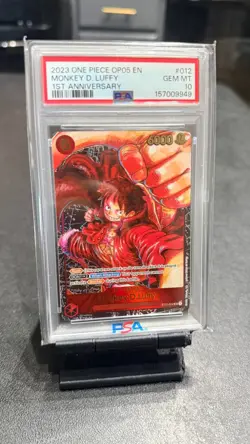 2023 ONE PIECE OP05-AWAKENING OF THE NEW ERA 012 MONKEY D LUFFY 1ST ANNIV PSA 10 - Image 4