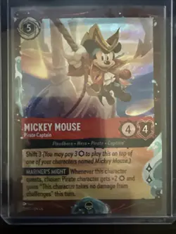 Disney Lorcana TCG Azurite Sea Mickey Mouse Pirate Captain 13/P3 Extremely Rare - Image 1