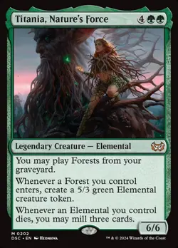 MTG Titania, Nature's Force NM Duskmourn: House of Horror Commander Magic card - Image 1