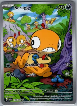 Scraggy 138/086 SV: White Flare - Pokemon Card - NM - Image 1