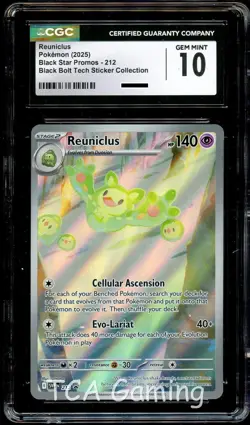 CGC 10 GEM MINT Reuniclus 212 SVP HOLO PROMO SVP212 Pokemon Card - Image 1