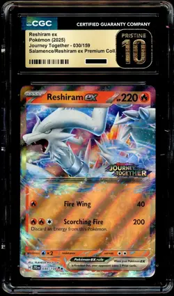 CGC 10 PRISTINE Reshiram Ex 030/159 JOURNEY TOGETHER STAMPED PROMO Pokemon Card - Image 2