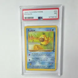 Wizards of the Coast 1999 Pokemon Fossil Psyduck 53/62 PSA 7 EN Cert 97796156 - Image 1