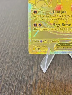 Pokemon TCG Mega Lucario EX Mega Evolution Holo Rare Card 188/132 ME01 - Image 4