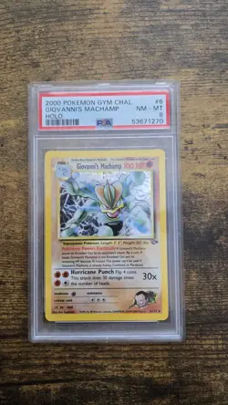 2000 Pokemon Gym Challenge Giovanni's Machamp 6/132 Holo Rare PSA 8 NM-MT - Image 1