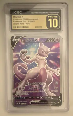 CGC Pristine 10 Mewtwo V 073/071 Pokemon GO JP Holo Super Rare 2022 - Image 1