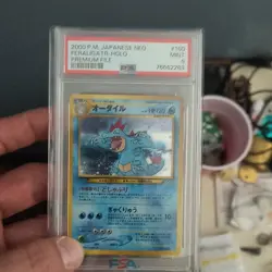 2000 Pokemon Neo Premium File 1 Feraligatr 160 Holo Japanese PSA 9 - Image 1