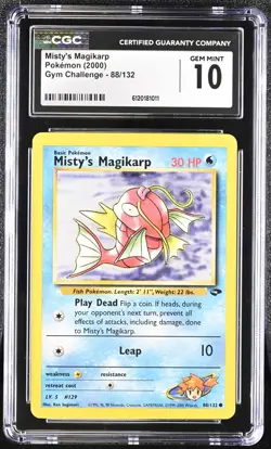 CGC 10 GEM MINT Misty’s Magikarp 88/132 Gym Challenge Vintage WOTC 2000 Pokemon - Image 1