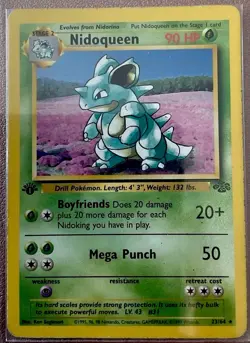 Pokemon TCG Nidoqueen Jungle Base Set 1st Edition Non-Holo MP 23/64 - Image 1
