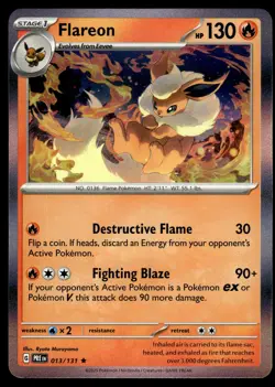 FLAREON - 013/131 Rare Prismatic Evolutions Pokemon Holo NM - Image 1