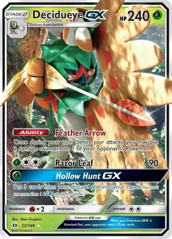 Decidueye GX 12/149 Holo - Pokemon SM Base Set - Near Mint - Image 1