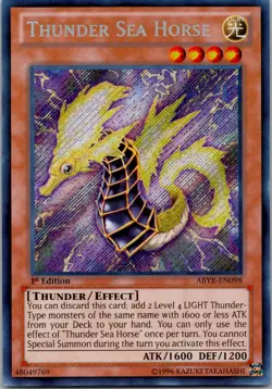 Yugioh Thunder Sea Horse ABYR-EN098 1st Edition Secret Rare NM - Image 1