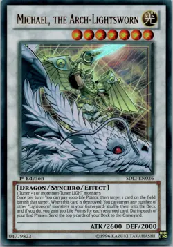 Yugioh Michael, the Arch-Lightsworn SDLI-EN036 1st Edition Ultra Rare NM - Image 1