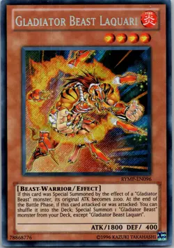 Yugioh Gladiator Beast Laquari RYMP-EN096 Secret Rare NM - Image 1