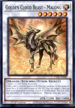 Golden Cloud Beast - Malong CYAC-EN082 Cyberstorm Access Yu-Gi-Oh NM - Image 1