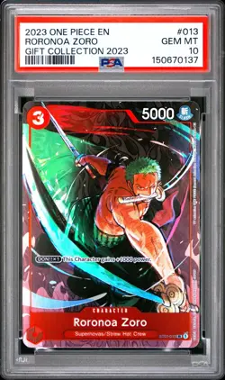 2023 ONE PIECE GIFT COLLECTION 2023 ST01-013 RORONOA ZORO PSA 10 GEM MINT - Image 1
