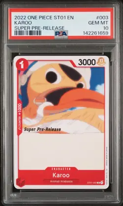 One Piece Super Pre Release Karoo ST01-003 PSA 10 - Image 1