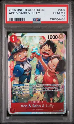 2025 Carrying on His Will Ace & Sabo & Luffy #OP13-007 - PSA 10 - Image 1