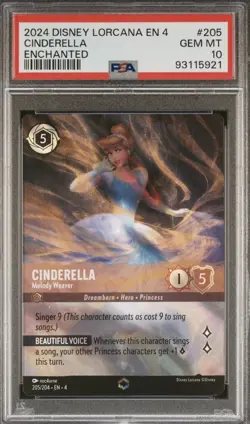 Disney Lorcana URSULA’S RETURN Enchanted CINDERELLA Melody Weaver - PSA 10! GM! - Image 1