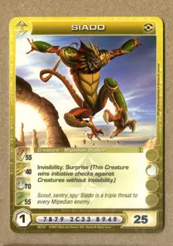 CHAOTIC 2007 SIADO, Creature Mipedian Stalker. 1st. Edition CARD # 80-232 - Image 2