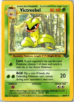 Pokemon Card - Victreebel Jungle 30/64 1999 Rare Unlimited Moderately Played - Image 1