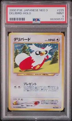 [PSA9] Pokemon Card Old Back 2000 POKEMON JAPANESE NEO 3 225 DELIBIRD-HOLO - Image 1