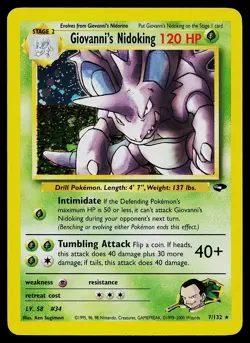 Pokemon Card - Giovanni's Nidoking Gym Challenge 7/132 Holo Rare - Image 1