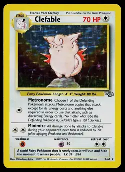 Pokemon Card - Clefable Jungle 1/64 Holo Rare - Image 1