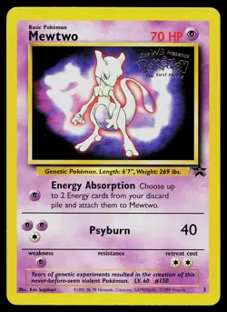 Pokemon Card - Mewtwo Wizards Black Star Promo WB Movie 3 Promo - Image 1