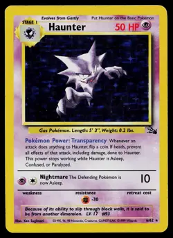 Pokemon Card - Haunter Fossil 6/62 Holo Rare - Image 1