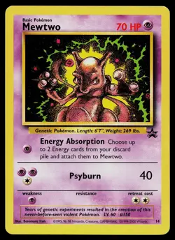 Pokemon Card - Mewtwo Wizards Black Star Promos 14 Promo - Image 1