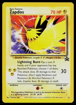 Pokemon Card - Zapdos Wizards Black Star Promos 23 Promo - Image 1