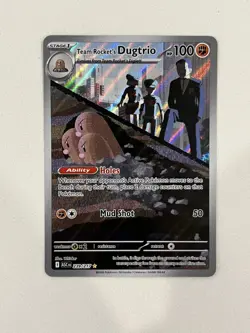 Team Rocket's Dugtrio 239/217 Illustration Rare Ascended Heroes Pokemon Card NM - Image 1