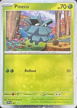 Pineco 061 Cosmo Holo Scarlet & Violet Promo Pokemon NM Double Swirl 🌀 - Image 3