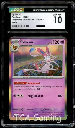 CGC 10 GEM MINT Sylveon 040/131 HOLO RARE Prismatic Evolutions Pokemon Card - Image 1