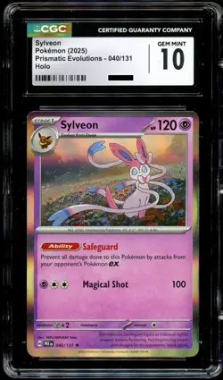 CGC 10 GEM MINT Sylveon 040/131 HOLO RARE Prismatic Evolutions Pokemon Card - Image 2