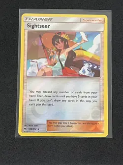 Sightseer 189/214 Pokemon TCG SM - Lost Thunder Reverse Holo NM - Image 1