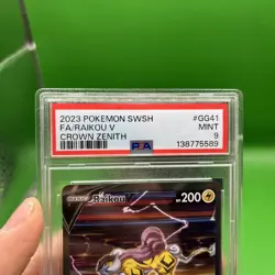 2023 Pokemon PSA 9 Raikou V #GG41/GG70 SWSH Crown Zenith Galarian Gallery Mint - Image 3
