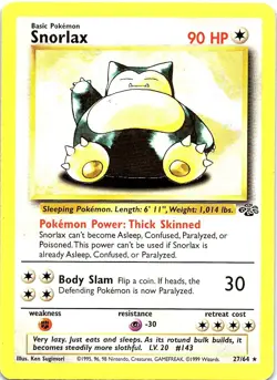 Snorlax 27/64 Rare Jungle Pokemon Unlimited Moderately Played - Image 1